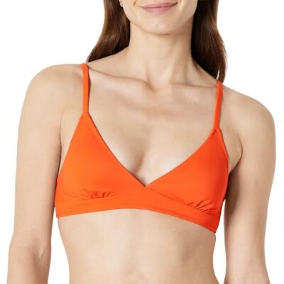 Amazon Essentials Women's Light-Support Classic Bikini Swimsuit Top, Orange, 16 Amazon Essentials Women's Light-Support Classic Bikini Swimsuit Top, Orange, 16