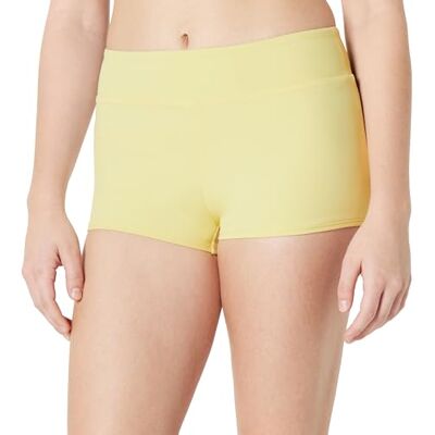 Amazon Essentials Women's boy short swim bikini bottom, Light Yellow, 10 Amazon Essentials Women's boy short swim bikini bottom, Light Yellow, 10