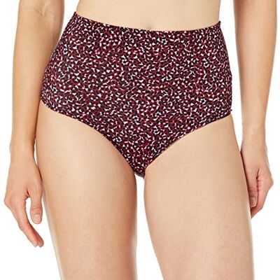 Amazon Essentials Women's High Waist Swim Bottom (Available in Plus Size), Brick Red Leopard, 14 Amazon Essentials Women's High Waist Swim Bottom (Available in Plus Size), Brick Red Leopard, 14