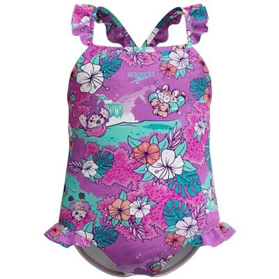 Speedo Girls Learn to Swim Printed Frill Thin Strap Swimsuit Chlorine Resistant Quick Drying Swimwear Speedo Girls Learn to Swim Printed Frill Thin Strap Swimsuit Chlorine Resistant Quick Drying Swimwear