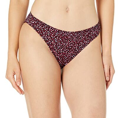 Amazon Essentials Women's Classic Full-Coverage Low-Rise Bikini Bottoms, Brick Red Leopard, 10 Amazon Essentials Women's Classic Full-Coverage Low-Rise Bikini Bottoms, Brick Red Leopard, 10