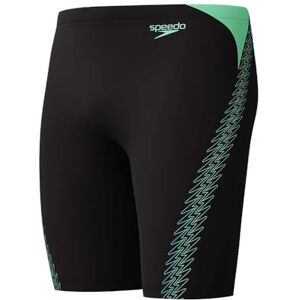 Speedo Men's Hyperboom Splice Jammer Swimming Trunks Quick Drying Training Fitness Chlorine Resistant Swimwear, Black/Alfalfa Green, 26 Speedo Men's Hyperboom Splice Jammer Swimming Trunks Quick Drying Training Fitness Chlorine Resistant Swimwear, Black/Alfalfa Green, 26