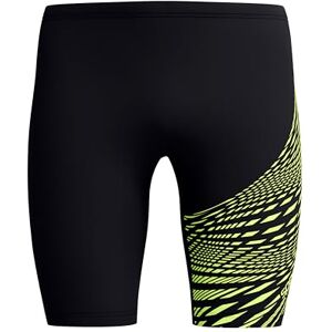 Speedo Men's Medley Logo Jammer Swim Practice Technical Fabric Athletic Design Swimwear, Hyper Yellow/Cobalt/Emerald, 26 Speedo Men's Medley Logo Jammer Swim Practice Technical Fabric Athletic Design Swimwear, Hyper Yellow/Cobalt/Emerald, 26