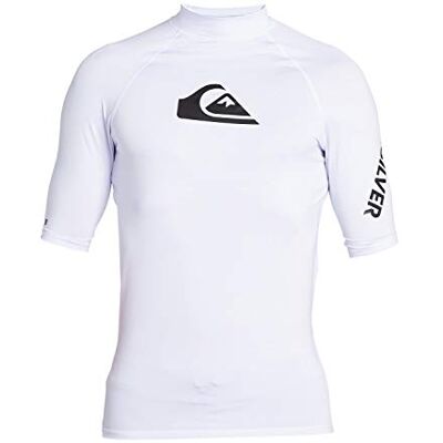 Quiksilver Mens All Time Rashguard, White, XL EU Quiksilver Mens All Time Rashguard, White, XL EU