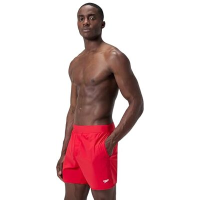 Speedo Men's Solid Lookout 16" Swim Shorts, High Risk Red, M Speedo Men's Solid Lookout 16" Swim Shorts, High Risk Red, M