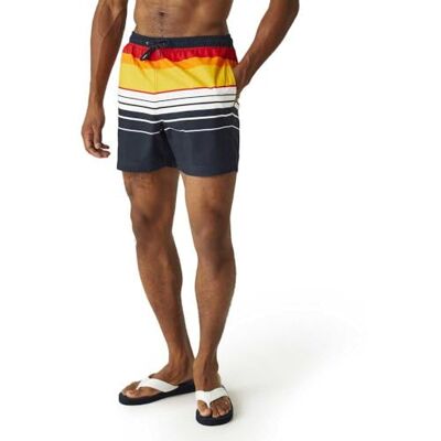 Regatta Men's Loras Swim Trunks, Navy Blue/Orange Striped, XL Regatta Men's Loras Swim Trunks, Navy Blue/Orange Striped, XL