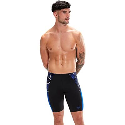 Speedo Men's Eco Endurance + Splice Jammer, Black/Chroma Blue/White, 26 Speedo Men's Eco Endurance + Splice Jammer, Black/Chroma Blue/White, 26