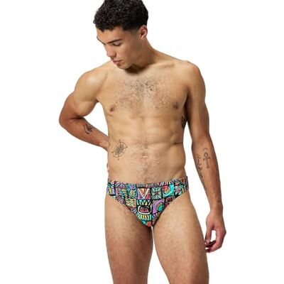 Speedo Men's Beachstar Printed 5cm Briefs Statement Style Flex Fabric Beach Wear Swimwear Speedo Men's Beachstar Printed 5cm Briefs Statement Style Flex Fabric Beach Wear Swimwear