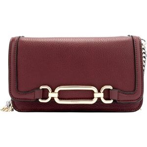 Fiorelli Women's Emilia Hardware Clutch, Stylish Handbag with Crossbody Strap, Small Evening Bag, Faux Leather, Port Red Fiorelli Women's Emilia Hardware Clutch, Stylish Handbag with Crossbody Strap, Small Evening Bag, Faux Leather, Port Red