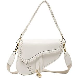 PURFANREE Women Trendy Saddle Shoulder Bag Clutch Purse Underarm Handbag Satchel HandBag Crossbody Bag, White, One Size PURFANREE Women Trendy Saddle Shoulder Bag Clutch Purse Underarm Handbag Satchel HandBag Crossbody Bag, White, One Size