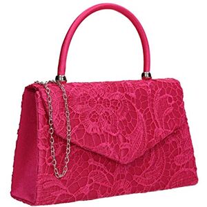 SwankySwans Womens Kendall Lace Smart Elegant Clutch Fuschia SwankySwans Womens Kendall Lace Smart Elegant Clutch Fuschia