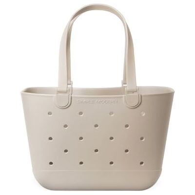 Simple Modern Beach Bag Rubber Tote Waterproof Large Tote Bag with Zipper Pocket for Beach, Pool Boat, Groceries, Sports Getaway Bag Collection Almond Birch Large Simple Modern Beach Bag Rubber Tote Waterproof Large Tote Bag with Zipper Pocket for Beach, Pool Boat, Groceries, Sports Getaway Bag Collection Almond Birch Large