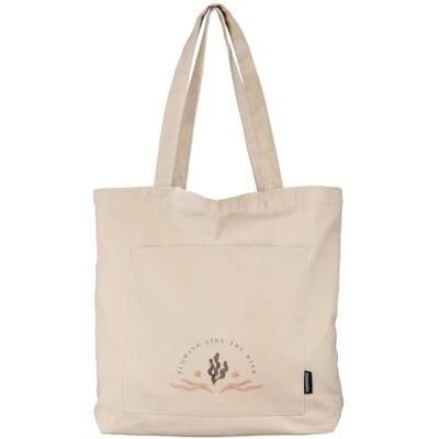 Kokonote Akalia Cotton Tote Bag 18.5 x 15.7 x 4.7 inches Canvas Shopper Bag for Beach Kokonote Akalia Cotton Tote Bag 18.5 x 15.7 x 4.7 inches Canvas Shopper Bag for Beach