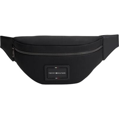 Tommy Hilfiger Men Th Foundation Bumbag AM0AM14442 Waistbag, BLACK, One Size Tommy Hilfiger Men Th Foundation Bumbag AM0AM14442 Waistbag, BLACK, One Size