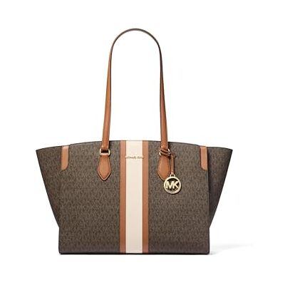 Michael Kors Becca Large Stripe and Logo Tote Bag Michael Kors Becca Large Stripe and Logo Tote Bag