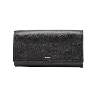 Fossil Women's Logan Flap Clutch Wallet, Black, One Size Fossil Women's Logan Flap Clutch Wallet, Black, One Size