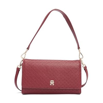 Tommy Hilfiger Women's Monogram Shoulder Bag with Removable Crossbody Strap, Raspberry Truffle, One Size Tommy Hilfiger Women's Monogram Shoulder Bag with Removable Crossbody Strap, Raspberry Truffle, One Size