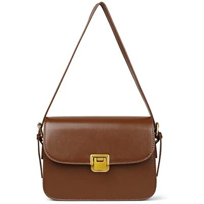 MSGHER Women's Shoulder Bag Messenger Handbag Preppy Style Female Crossbody Bag Retro Envelope Purse Designer Briefcase, Brown, Small MSGHER Women's Shoulder Bag Messenger Handbag Preppy Style Female Crossbody Bag Retro Envelope Purse Designer Briefcase, Brown, Small