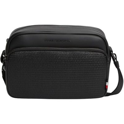 Tommy Hilfiger Men’s Crossbody Bag Woven Camera Bag with Woven Detail, Black (Black), One Size Tommy Hilfiger Men’s Crossbody Bag Woven Camera Bag with Woven Detail, Black (Black), One Size