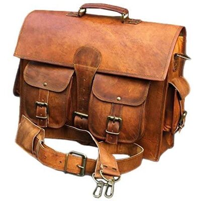 VC VINTAGE COUTURE Men's Genuine Leather Vintage Laptop Messenger Handmade Briefcase Bag Satchel By Vintage Couture VC VINTAGE COUTURE Men's Genuine Leather Vintage Laptop Messenger Handmade Briefcase Bag Satchel By Vintage Couture