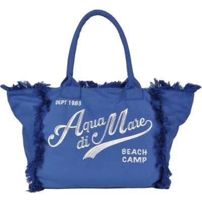 Aqua di Mare Large Bag with Fringes and Silver Embroidery 100% PL Sea Aqua 22929 S Navy Aqua di Mare Large Bag with Fringes and Silver Embroidery 100% PL Sea Aqua 22929 S Navy