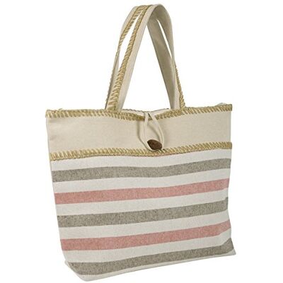 Lazy Beach Bag Ladies Canvas Beach Shoulder Bag Handbag Shopping Tote Holiday Stripe Pink/Brown Lazy Beach Bag Ladies Canvas Beach Shoulder Bag Handbag Shopping Tote Holiday Stripe Pink/Brown