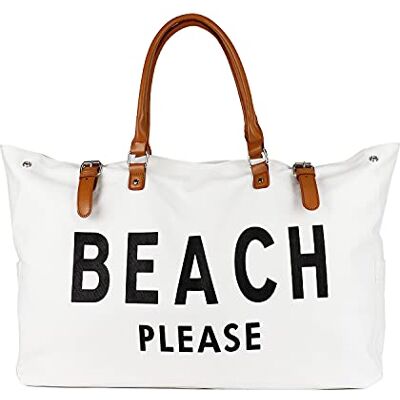 Lamyba Beach Tote Bag for Women Waterproof Sandproof white, Beach Please Lamyba Beach Tote Bag for Women Waterproof Sandproof white, Beach Please