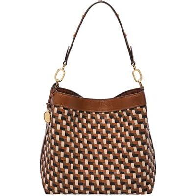 Fossil Women's Jessie Bucket Shoulder Bag, Neutral Woven, One Size Fossil Women's Jessie Bucket Shoulder Bag, Neutral Woven, One Size
