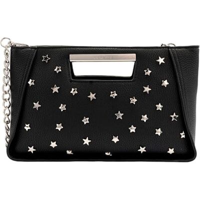 Fiorelli Women's Lola Hard Handle Clutch, Silver Stylish Handbag, Faux Leather Fiorelli Women's Lola Hard Handle Clutch, Silver Stylish Handbag, Faux Leather