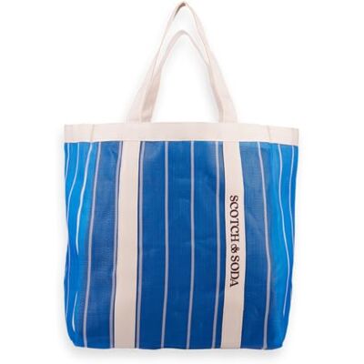 Scotch & Soda Women Beach Bag Shopper, Aqua Blue Stripe, N/V Scotch & Soda Women Beach Bag Shopper, Aqua Blue Stripe, N/V