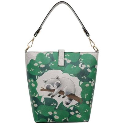 DOGO Women's Sac de Poche-Raccoon Restful Bucket Bag, Vert DOGO Women's Sac de Poche-Raccoon Restful Bucket Bag, Vert