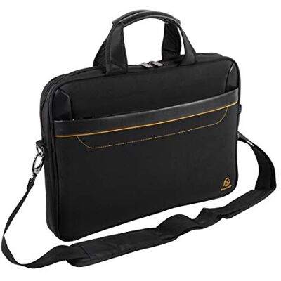Exacompta Ref 17434E Exactive Laptop Briefcase 305 x 420 x 50mm in Size, Padded Compartment for a 15.6" Laptop or Tablet, Hardwearing Polyester Black & Orange Exacompta Ref 17434E Exactive Laptop Briefcase 305 x 420 x 50mm in Size, Padded Compartment for a 15.6" Laptop or Tablet, Hardwearing Polyester Black & Orange