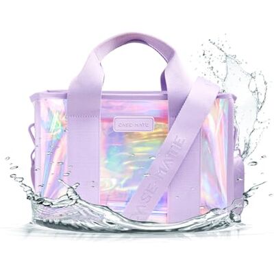 Case-Mate Soap Bubble Mini Beach Tote Iridescent Beach Bag with Crossbody Strap for Women Waterproof, Tip-Proof, Foldable & Washable Tote Bag for Pool, Travel and Vacation Small Case-Mate Soap Bubble Mini Beach Tote Iridescent Beach Bag with Crossbody Strap for Women Waterproof, Tip-Proof, Foldable & Washable Tote Bag for Pool, Travel and Vacation Small