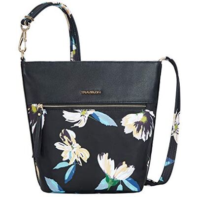 Travelon Unisex-Adult Addison-Anti-Theft Bucket Bag, Midnight Floral, OneSize Travelon Unisex-Adult Addison-Anti-Theft Bucket Bag, Midnight Floral, OneSize