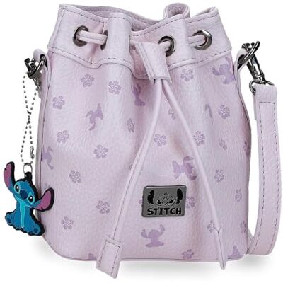 Disney Joumma Bloom Stitch Bag saco Lilac 14x17x9 cm PU and Polyester Disney Joumma Bloom Stitch Bag saco Lilac 14x17x9 cm PU and Polyester