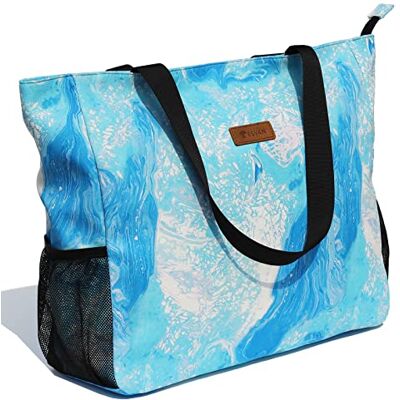 ESVAN LARGE BEACH BAG Water Resistant Lightweight 20 inch Women Oversize Tote Bag for Gym Beach Travel Pool Yoga Nurse ESVAN LARGE BEACH BAG Water Resistant Lightweight 20 inch Women Oversize Tote Bag for Gym Beach Travel Pool Yoga Nurse