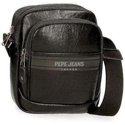 Pepe Jeans Horley Luggage- Men's Messenger Bag, Black/White, One Size, Two Compartment Shoulder Bag Pepe Jeans Horley Luggage- Men's Messenger Bag, Black/White, One Size, Two Compartment Shoulder Bag