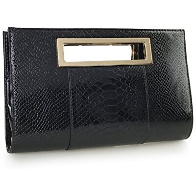 Hoxis Classic Crocodile Pattern Faux Patent Leather Metal Grip Cut it out Clutch with Shoulder Strap Womens Handbag … Hoxis Classic Crocodile Pattern Faux Patent Leather Metal Grip Cut it out Clutch with Shoulder Strap Womens Handbag …