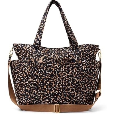 Amazon Essentials Women's Quilted Cotton Travel Tote Bag, Abstract Animal Print, One Size Amazon Essentials Women's Quilted Cotton Travel Tote Bag, Abstract Animal Print, One Size