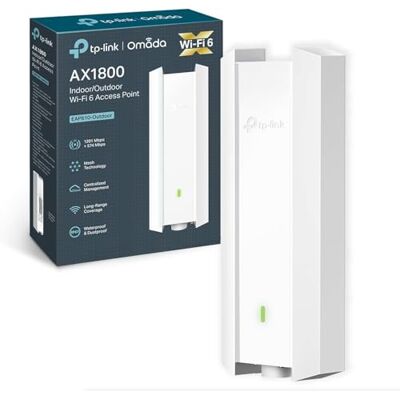 TP-Link EAP610-Outdoor WiFi 6 Access Point, AX1800 Dual Band Gigabit Wireless Access Points, Omada Mesh, PoE+ Powered, Indoor Outdoor Weatherproof, Seamless Roaming Extended Range, Cloud Management TP-Link EAP610-Outdoor WiFi 6 Access Point, AX1800 Dual Band Gigabit Wireless Access Points, Omada Mesh, PoE+ Powered, Indoor Outdoor Weatherproof, Seamless Roaming Extended Range, Cloud Management
