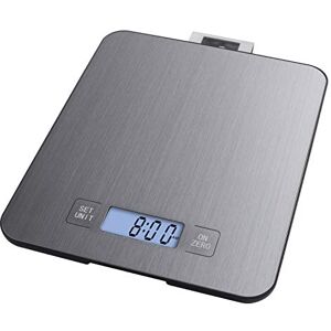 EMOS Stainless Steel Kitchen Scales with Wall Hanging/Digital Scales with Illuminated LCD Display/Tare Function/Food Scale/Electronic Scales/Precision up to 1g / Load Capacity 15kg Silver EMOS Stainless Steel Kitchen Scales with Wall Hanging/Digital Scales with Illuminated LCD Display/Tare Function/Food Scale/Electronic Scales/Precision up to 1g / Load Capacity 15kg Silver