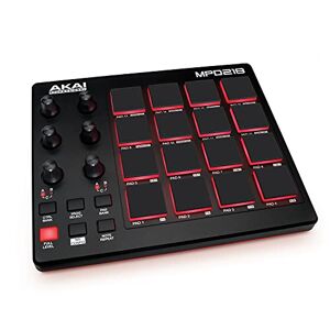 Akai Professional MPD218 - USB MIDI Pad Controller and Drum Machine with MPC Pads, Assignable Knobs, Note Repeat & Full Level Buttons, Production Software