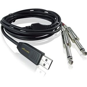 Behringer LINE 2 USB 2 Stereo 1/4" Line in to USB Interface Cable (Black), Compatible with PC and Mac