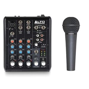 Behringer ULTRAVOICE XM8500 Dynamic XLR Vocal Microphoe and Alto TrueMix 500-5-In Audio Mixer with XLR Mic In and USB Audio Interface for Podcasting, Live Performance