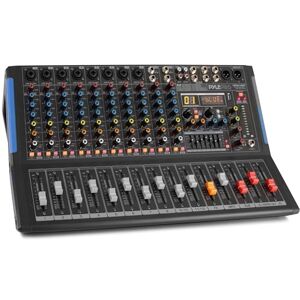Pyle DJ Mixer, Audio Mixer Deck 12-Channel, Bluetooth, XLR Sound Board, Studio Mixing Desk for Music, Streaming, Stage, Karaoke, PA Use, 48V Phantom Power Audio Console with Input Output Control Pyle DJ Mixer, Audio Mixer Deck 12-Channel, Bluetooth, XLR Sound Board, Studio Mixing Desk for Music, Streaming, Stage, Karaoke, PA Use, 48V Phantom Power Audio Console with Input Output Control
