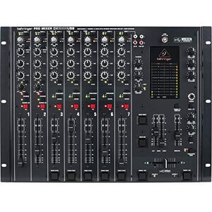 Behringer PRO MIXER DX2000USB Professional 7 Channel DJ Mixer with INFINIUM 'Contact-Free' VCA Crossfader and USB/Audio Interface, Compatible with PC and Mac