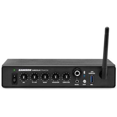 Samson MediaTrack 4 Channel Mixer and USB Audio Interface with Bluetooth, Voiceover-Ducking, XLR/Line Inputs and Stereo/Mono Output for Studio, Streaming and Installations Samson MediaTrack 4 Channel Mixer and USB Audio Interface with Bluetooth, Voiceover-Ducking, XLR/Line Inputs and Stereo/Mono Output for Studio, Streaming and Installations