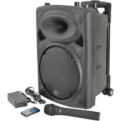 QTX QRPA 8 Portable PA Speaker System with Bluetooth, TWS Stereo, UHF Wireless Microphone, USB/SD/FM Media Player, Rechargeable Battery, Trolley, Compact Wireless Amplifier for Events & Parties QTX QRPA 8 Portable PA Speaker System with Bluetooth, TWS Stereo, UHF Wireless Microphone, USB/SD/FM Media Player, Rechargeable Battery, Trolley, Compact Wireless Amplifier for Events & Parties