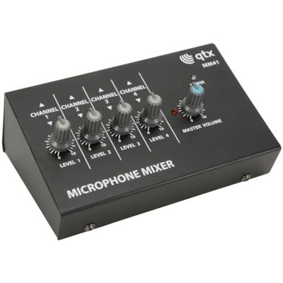 QTX MM41 Mini Microphone Mixers 4 Channel QTX MM41 Mini Microphone Mixers 4 Channel