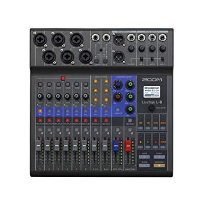 Zoom LiveTrak L-8, 8-channel digital mixer and 12-track audio recorder for professional Podcasts & music productions 8-channel USB audio interface, UK-Version Zoom LiveTrak L-8, 8-channel digital mixer and 12-track audio recorder for professional Podcasts & music productions 8-channel USB audio interface, UK-Version
